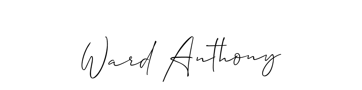 How to make Ward Anthony name signature. Use Allison_Script style for creating short signs online. This is the latest handwritten sign. Ward Anthony signature style 2 images and pictures png