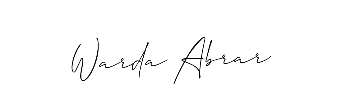 How to make Warda Abrar signature? Allison_Script is a professional autograph style. Create handwritten signature for Warda Abrar name. Warda Abrar signature style 2 images and pictures png