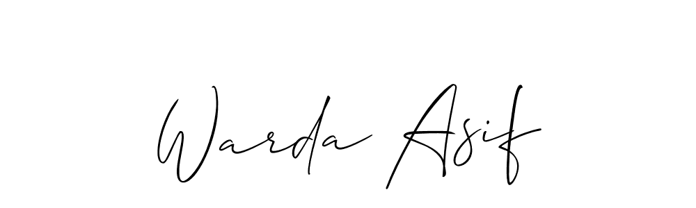 Design your own signature with our free online signature maker. With this signature software, you can create a handwritten (Allison_Script) signature for name Warda Asif. Warda Asif signature style 2 images and pictures png