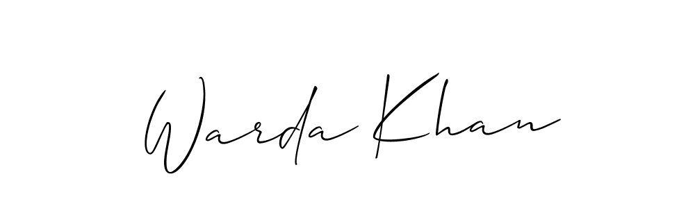 It looks lik you need a new signature style for name Warda Khan. Design unique handwritten (Allison_Script) signature with our free signature maker in just a few clicks. Warda Khan signature style 2 images and pictures png
