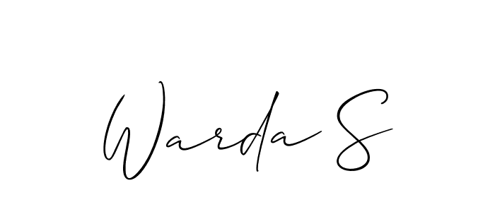 if you are searching for the best signature style for your name Warda S. so please give up your signature search. here we have designed multiple signature styles  using Allison_Script. Warda S signature style 2 images and pictures png