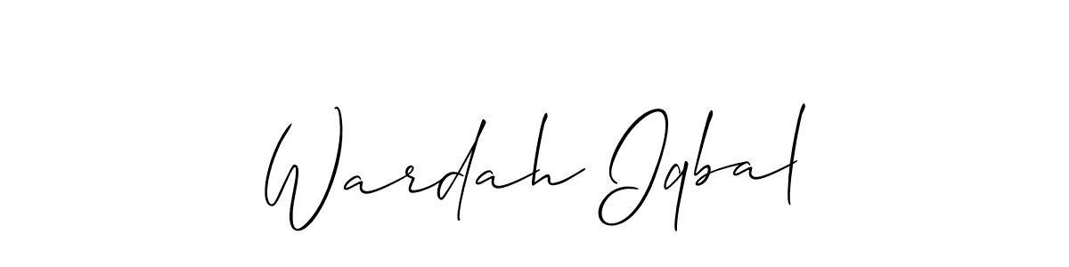 Create a beautiful signature design for name Wardah Iqbal. With this signature (Allison_Script) fonts, you can make a handwritten signature for free. Wardah Iqbal signature style 2 images and pictures png