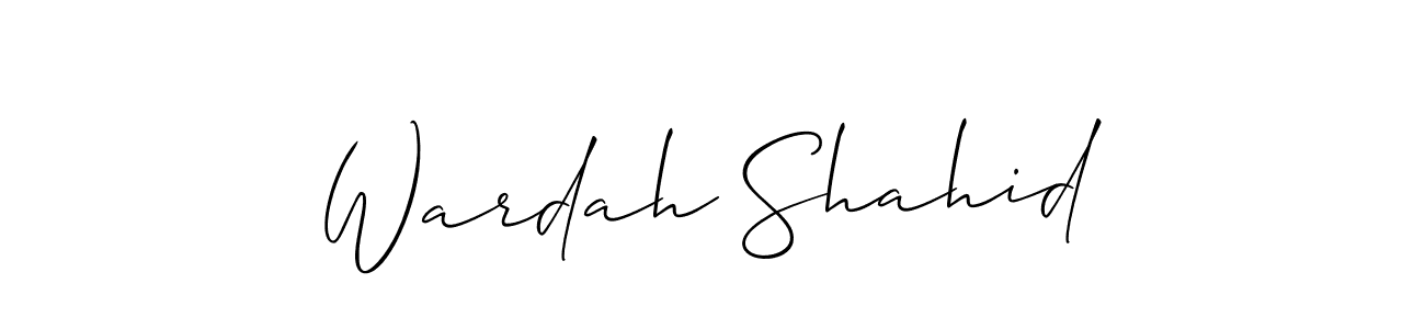 The best way (Allison_Script) to make a short signature is to pick only two or three words in your name. The name Wardah Shahid include a total of six letters. For converting this name. Wardah Shahid signature style 2 images and pictures png