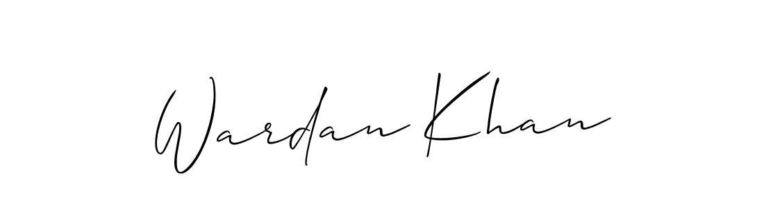 Use a signature maker to create a handwritten signature online. With this signature software, you can design (Allison_Script) your own signature for name Wardan Khan. Wardan Khan signature style 2 images and pictures png