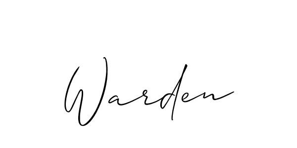 Also we have Warden name is the best signature style. Create professional handwritten signature collection using Allison_Script autograph style. Warden signature style 2 images and pictures png