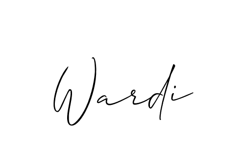 How to make Wardi name signature. Use Allison_Script style for creating short signs online. This is the latest handwritten sign. Wardi signature style 2 images and pictures png