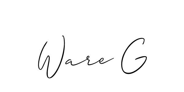 Create a beautiful signature design for name Ware G. With this signature (Allison_Script) fonts, you can make a handwritten signature for free. Ware G signature style 2 images and pictures png