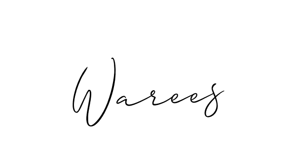 How to make Warees signature? Allison_Script is a professional autograph style. Create handwritten signature for Warees name. Warees signature style 2 images and pictures png