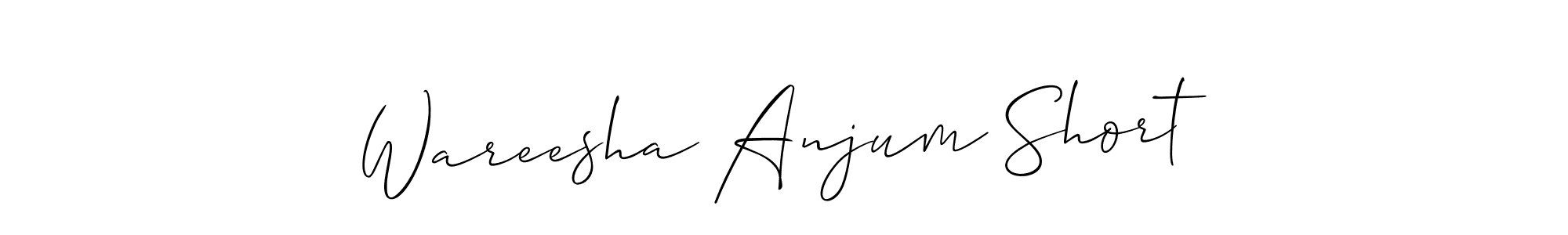 Use a signature maker to create a handwritten signature online. With this signature software, you can design (Allison_Script) your own signature for name Wareesha Anjum Short. Wareesha Anjum Short signature style 2 images and pictures png