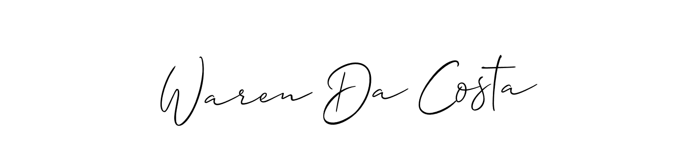 Make a beautiful signature design for name Waren Da Costa. With this signature (Allison_Script) style, you can create a handwritten signature for free. Waren Da Costa signature style 2 images and pictures png