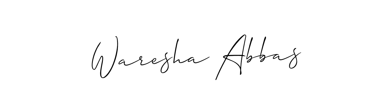 Create a beautiful signature design for name Waresha Abbas. With this signature (Allison_Script) fonts, you can make a handwritten signature for free. Waresha Abbas signature style 2 images and pictures png