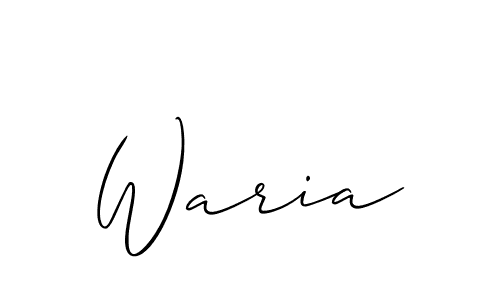 Allison_Script is a professional signature style that is perfect for those who want to add a touch of class to their signature. It is also a great choice for those who want to make their signature more unique. Get Waria name to fancy signature for free. Waria signature style 2 images and pictures png