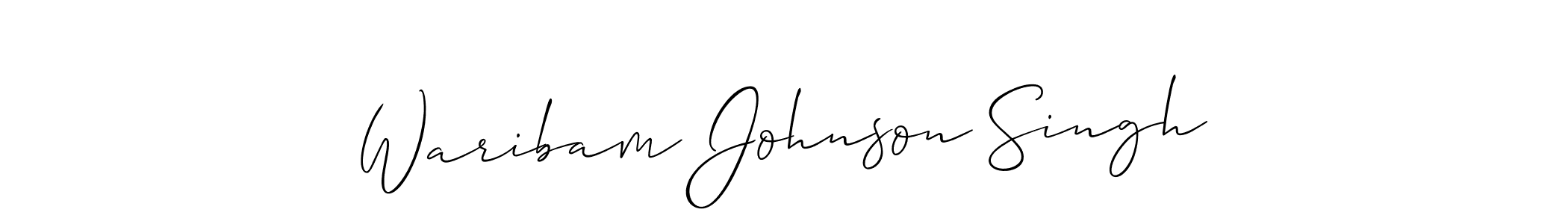 Waribam Johnson Singh stylish signature style. Best Handwritten Sign (Allison_Script) for my name. Handwritten Signature Collection Ideas for my name Waribam Johnson Singh. Waribam Johnson Singh signature style 2 images and pictures png