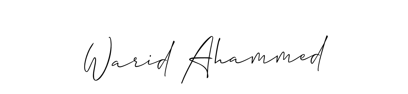 Create a beautiful signature design for name Warid Ahammed. With this signature (Allison_Script) fonts, you can make a handwritten signature for free. Warid Ahammed signature style 2 images and pictures png