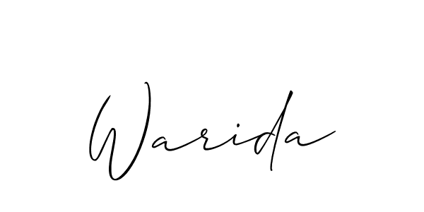 Make a short Warida signature style. Manage your documents anywhere anytime using Allison_Script. Create and add eSignatures, submit forms, share and send files easily. Warida signature style 2 images and pictures png