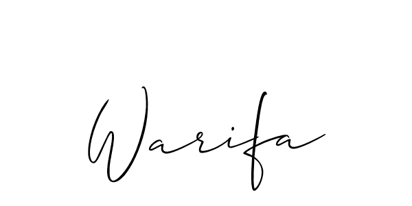 Create a beautiful signature design for name Warifa. With this signature (Allison_Script) fonts, you can make a handwritten signature for free. Warifa signature style 2 images and pictures png