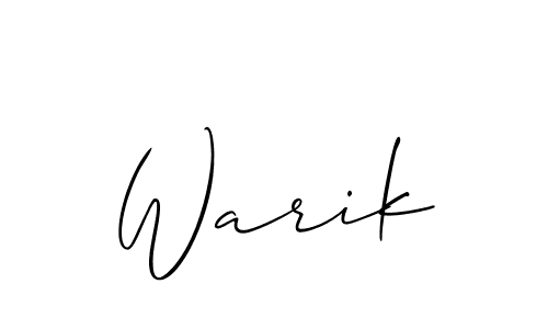 It looks lik you need a new signature style for name Warik. Design unique handwritten (Allison_Script) signature with our free signature maker in just a few clicks. Warik signature style 2 images and pictures png