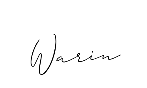 Warin stylish signature style. Best Handwritten Sign (Allison_Script) for my name. Handwritten Signature Collection Ideas for my name Warin. Warin signature style 2 images and pictures png