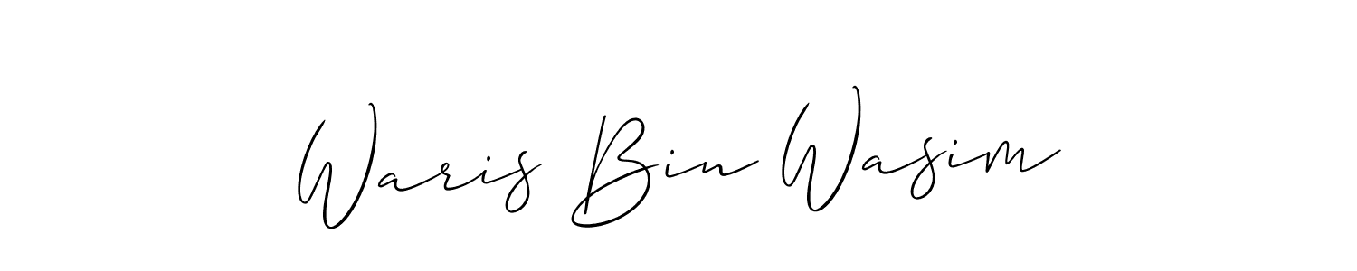 You should practise on your own different ways (Allison_Script) to write your name (Waris Bin Wasim) in signature. don't let someone else do it for you. Waris Bin Wasim signature style 2 images and pictures png