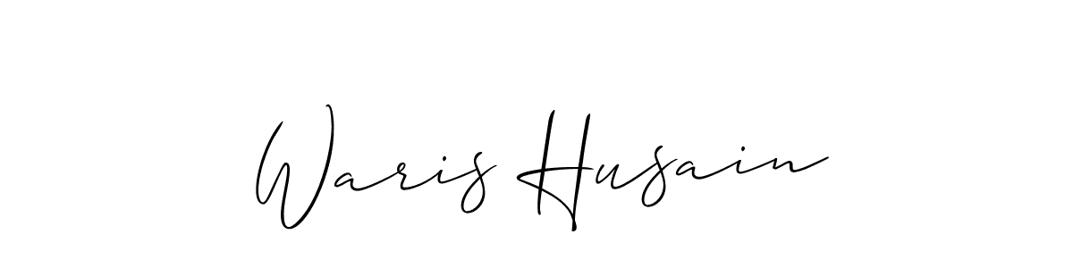 The best way (Allison_Script) to make a short signature is to pick only two or three words in your name. The name Waris Husain include a total of six letters. For converting this name. Waris Husain signature style 2 images and pictures png