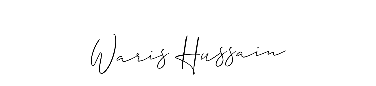 How to make Waris Hussain name signature. Use Allison_Script style for creating short signs online. This is the latest handwritten sign. Waris Hussain signature style 2 images and pictures png