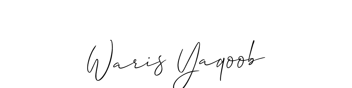 Also we have Waris Yaqoob name is the best signature style. Create professional handwritten signature collection using Allison_Script autograph style. Waris Yaqoob signature style 2 images and pictures png