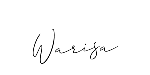 The best way (Allison_Script) to make a short signature is to pick only two or three words in your name. The name Warisa include a total of six letters. For converting this name. Warisa signature style 2 images and pictures png