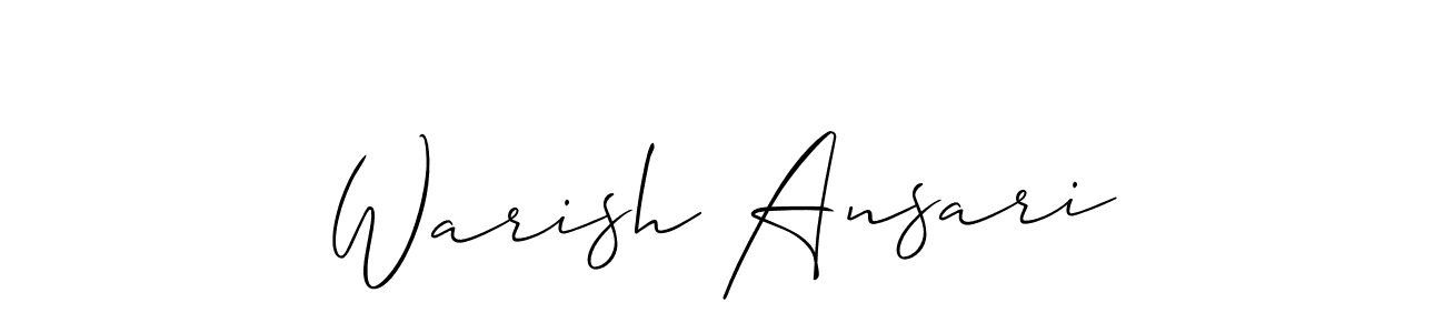 How to make Warish Ansari name signature. Use Allison_Script style for creating short signs online. This is the latest handwritten sign. Warish Ansari signature style 2 images and pictures png
