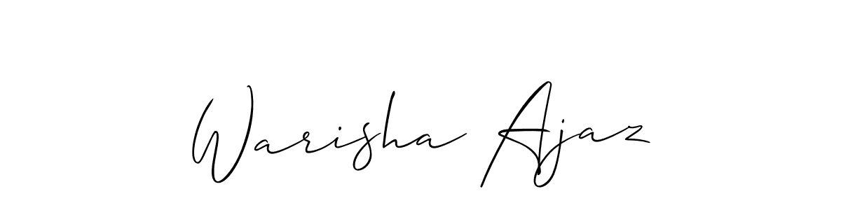 Make a beautiful signature design for name Warisha Ajaz. With this signature (Allison_Script) style, you can create a handwritten signature for free. Warisha Ajaz signature style 2 images and pictures png