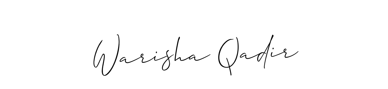 Also we have Warisha Qadir name is the best signature style. Create professional handwritten signature collection using Allison_Script autograph style. Warisha Qadir signature style 2 images and pictures png