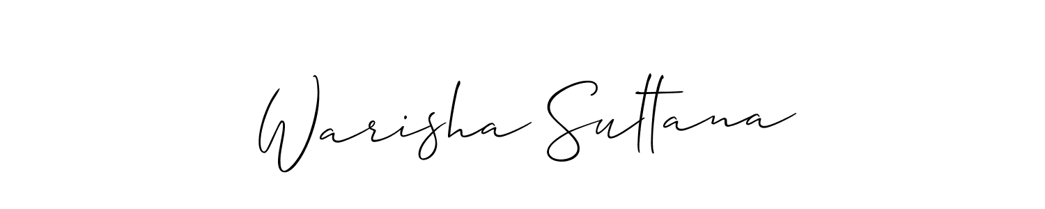 Create a beautiful signature design for name Warisha Sultana. With this signature (Allison_Script) fonts, you can make a handwritten signature for free. Warisha Sultana signature style 2 images and pictures png