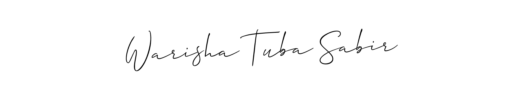 How to Draw Warisha Tuba Sabir signature style? Allison_Script is a latest design signature styles for name Warisha Tuba Sabir. Warisha Tuba Sabir signature style 2 images and pictures png