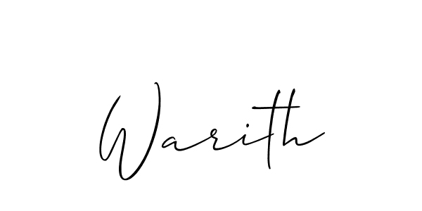 Similarly Allison_Script is the best handwritten signature design. Signature creator online .You can use it as an online autograph creator for name Warith. Warith signature style 2 images and pictures png