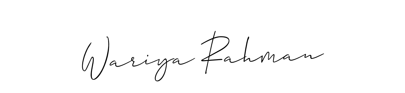 Here are the top 10 professional signature styles for the name Wariya Rahman. These are the best autograph styles you can use for your name. Wariya Rahman signature style 2 images and pictures png