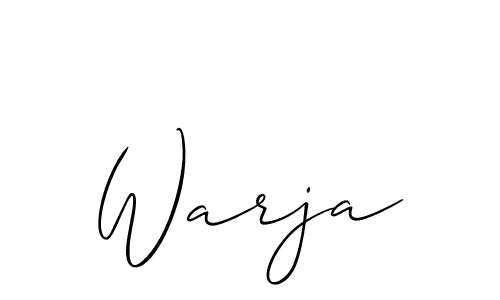 Make a beautiful signature design for name Warja. With this signature (Allison_Script) style, you can create a handwritten signature for free. Warja signature style 2 images and pictures png