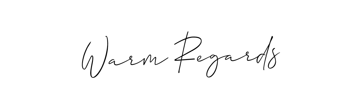 Once you've used our free online signature maker to create your best signature Allison_Script style, it's time to enjoy all of the benefits that Warm Regards name signing documents. Warm Regards signature style 2 images and pictures png