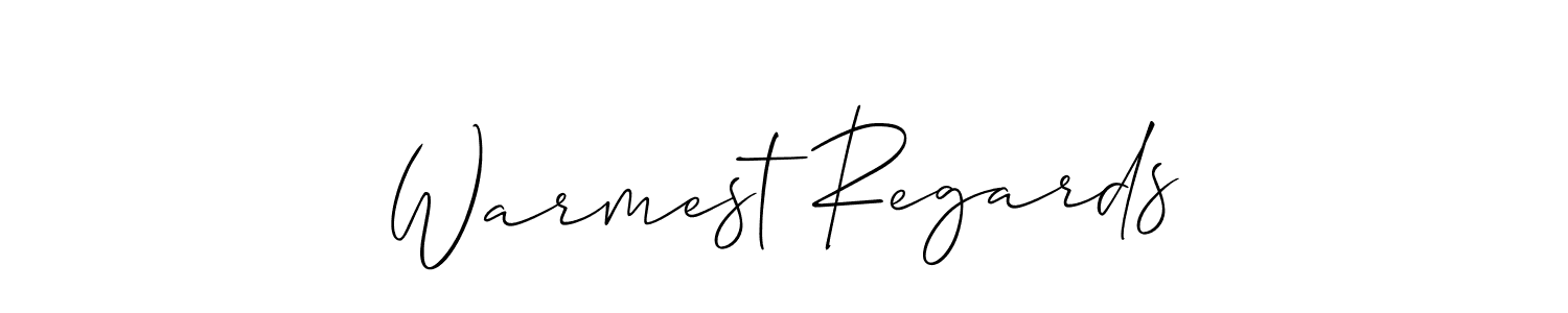 Make a short Warmest Regards signature style. Manage your documents anywhere anytime using Allison_Script. Create and add eSignatures, submit forms, share and send files easily. Warmest Regards signature style 2 images and pictures png