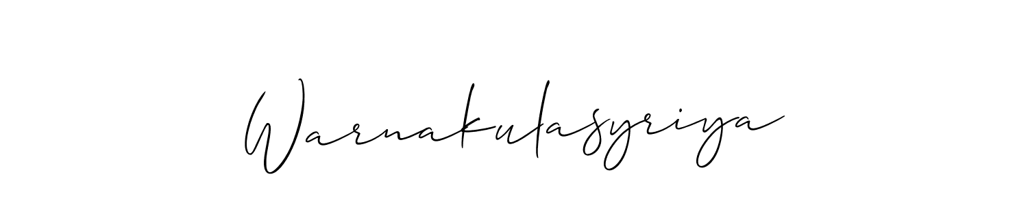 Create a beautiful signature design for name Warnakulasyriya. With this signature (Allison_Script) fonts, you can make a handwritten signature for free. Warnakulasyriya signature style 2 images and pictures png