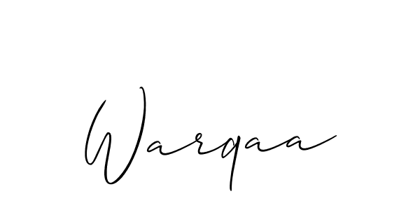 Also we have Warqaa name is the best signature style. Create professional handwritten signature collection using Allison_Script autograph style. Warqaa signature style 2 images and pictures png
