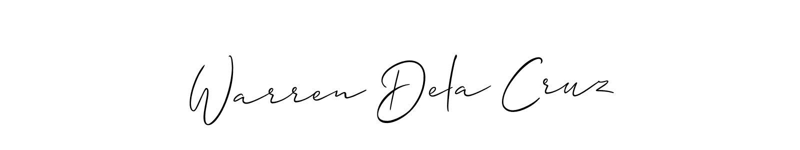 Warren Dela Cruz stylish signature style. Best Handwritten Sign (Allison_Script) for my name. Handwritten Signature Collection Ideas for my name Warren Dela Cruz. Warren Dela Cruz signature style 2 images and pictures png