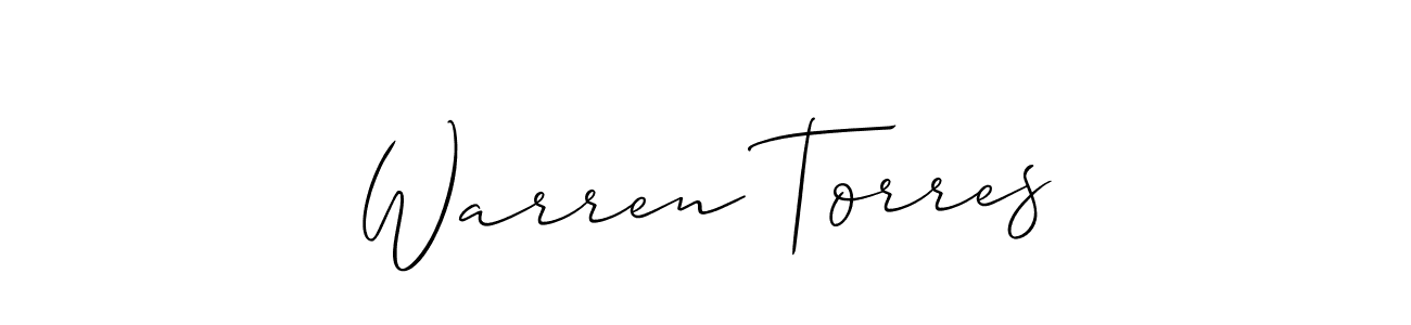 Create a beautiful signature design for name Warren Torres. With this signature (Allison_Script) fonts, you can make a handwritten signature for free. Warren Torres signature style 2 images and pictures png