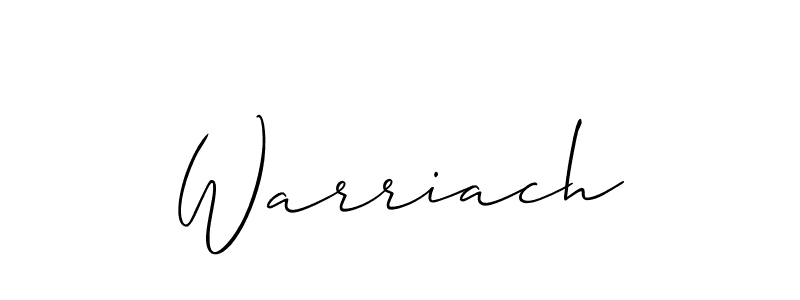 How to make Warriach signature? Allison_Script is a professional autograph style. Create handwritten signature for Warriach name. Warriach signature style 2 images and pictures png
