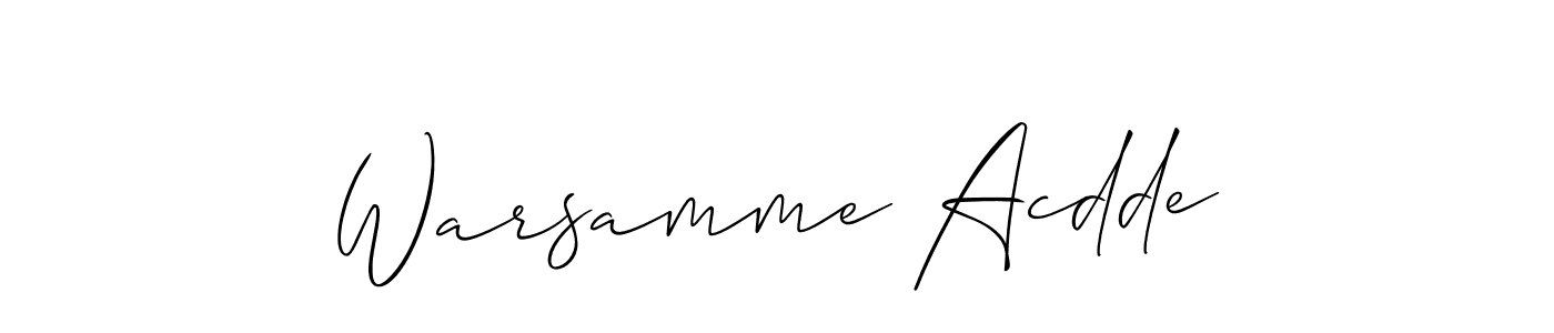 Also You can easily find your signature by using the search form. We will create Warsamme Acdde name handwritten signature images for you free of cost using Allison_Script sign style. Warsamme Acdde signature style 2 images and pictures png