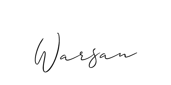 Make a beautiful signature design for name Warsan. With this signature (Allison_Script) style, you can create a handwritten signature for free. Warsan signature style 2 images and pictures png