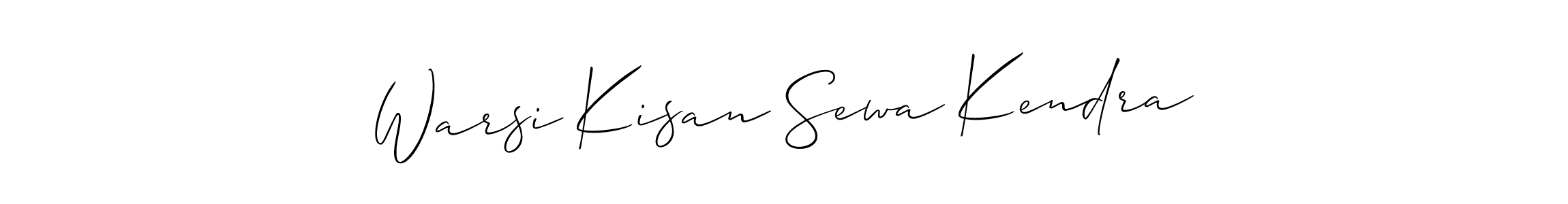 Also we have Warsi Kisan Sewa Kendra name is the best signature style. Create professional handwritten signature collection using Allison_Script autograph style. Warsi Kisan Sewa Kendra signature style 2 images and pictures png