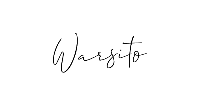 Create a beautiful signature design for name Warsito. With this signature (Allison_Script) fonts, you can make a handwritten signature for free. Warsito signature style 2 images and pictures png