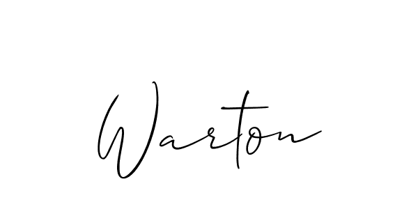 Use a signature maker to create a handwritten signature online. With this signature software, you can design (Allison_Script) your own signature for name Warton. Warton signature style 2 images and pictures png