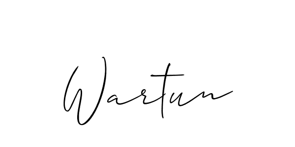 How to make Wartun name signature. Use Allison_Script style for creating short signs online. This is the latest handwritten sign. Wartun signature style 2 images and pictures png