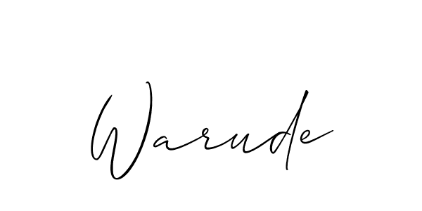 Make a short Warude signature style. Manage your documents anywhere anytime using Allison_Script. Create and add eSignatures, submit forms, share and send files easily. Warude signature style 2 images and pictures png