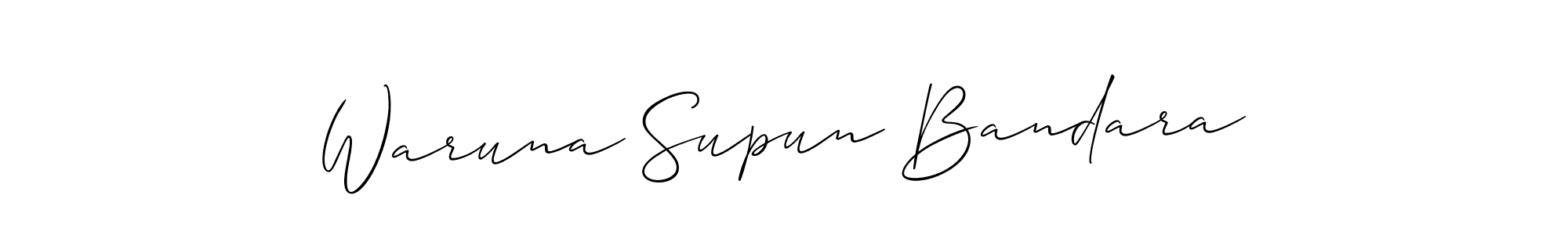 Also You can easily find your signature by using the search form. We will create Waruna Supun Bandara name handwritten signature images for you free of cost using Allison_Script sign style. Waruna Supun Bandara signature style 2 images and pictures png